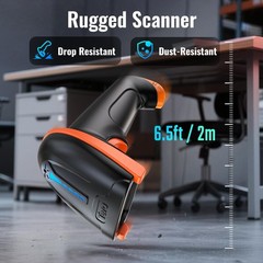 Tera 1D 2D QR Barcode Scanner Wireless and Wired with Orange, Orange