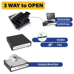 HK SYSTEMS 16inch « Stainless 16.75 x 16.25 x 4.25 inch, 16 » POS-USB Black