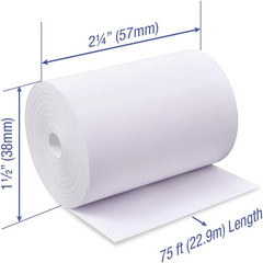 2 1/4 X 75 Feet X 128 Rolls CORELESS BPA Free Thermal Paper Rolls for Handheld T