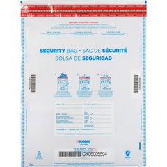 Global Industrial FraudStopper Tamper Evident Deposit Bag 15&Prime;W x 20&Prime;H Clear