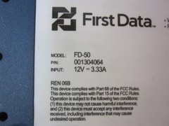 First Data FD-50 Credit Card Processing Terminal – No Power Adapter