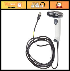 High-Speed Handheld USB Barcode Scanner, 270 Scans/sec, Linear, White, 1 Count
