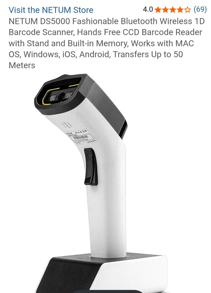 NetumDS5000 1D CCD With Charging Dock/Stand Bluetooth & 2.4G