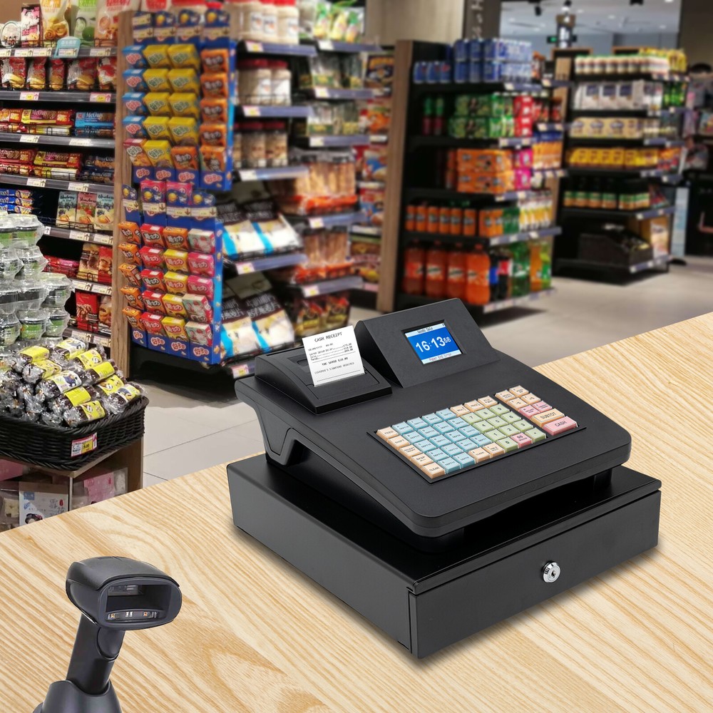 Electronic Cash Register 48 Keys Cash Management System with Thermal Printer USA