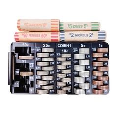 Mini Coin Sorting Tray with Lid, 2pcs Change Counter for All Coins, Accurate …