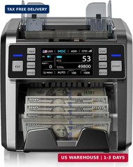 Aneken Mixed Denomination Money Counter with Counterfeit Detection, Touch Screen