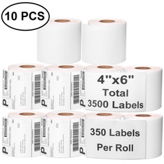 10Pcs 4&Prime;x6&Prime; Thermal Shipping Labels 3500 Labels For Zebra Direct Thermal Printer