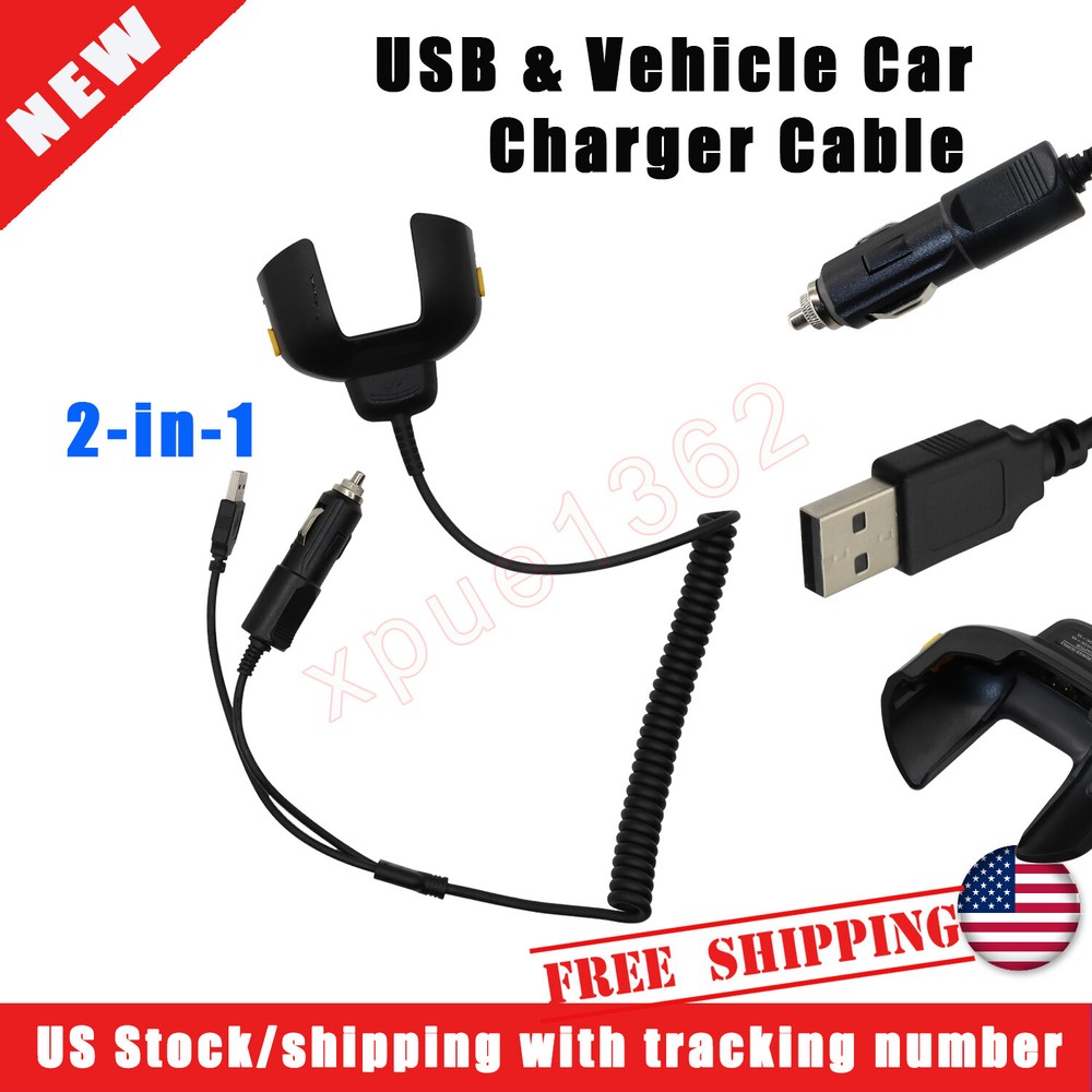 USB & Car Charger Cable For Zebra Symbol Motorola TC70 Touch Computer Scanner