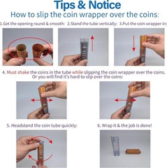 Coin Counter Coin Sorter Tube 5-in-1 Change Organizer Change Counter Coin Roller