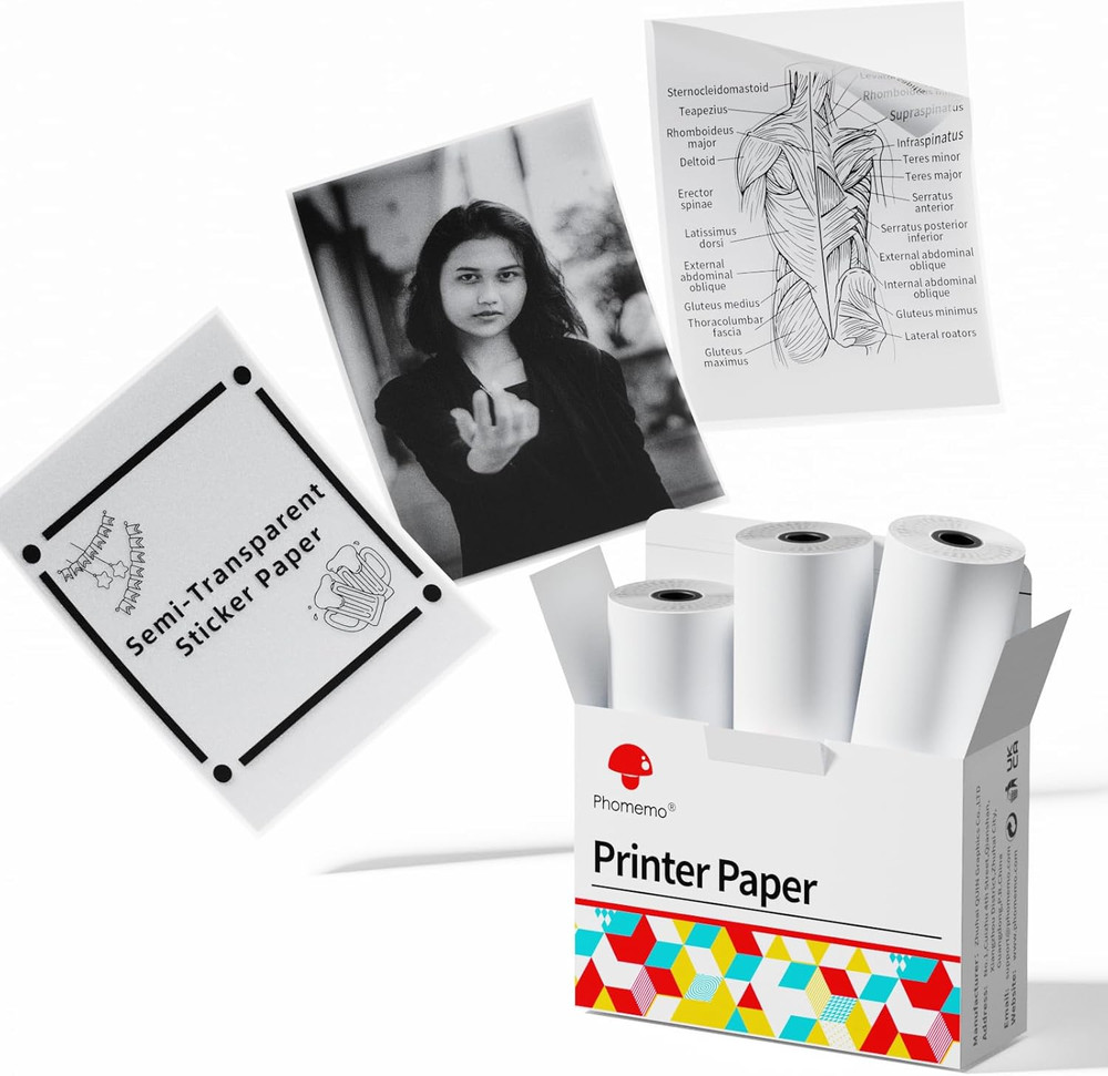 semitransparent Self-Adhesive Thermal Paper 50Mm X 3.5M, 3-Rolls | Glossy Printa