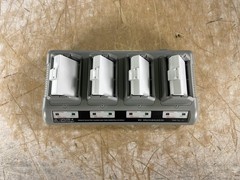 ZEBRA UCL172-4 QUAD BATTERY CHARGER W/ BATTERIES & POWER SUPPLY