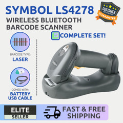 ✅Symbol LS4278 Wireless Bluetooth Laser Barcode Scanner w/ Cradle, USB Cable!⭐🔥
