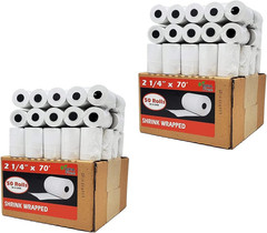 (100 Rolls) 2 1/4 X 70 Thermal Paper 55 GSM Premium Quality German Paper Large R
