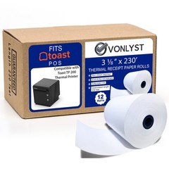 Thermal Printer Paper Roll for Toast TP200 Receipt Printer Point of Sale (12 rol