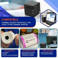 Thermal Printer Paper Roll for Toast TP200 Receipt Printer Point of Sale (24 …