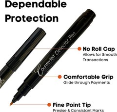 15 Pack Counterfeit Bill Detector Marker Pen, Made In The USA, 3 Times More Ink,