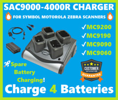 Zebra Symbol SAC9000-4000R 4-Bay Battery Cradle MC9200 MC9190 MC9090 MC92N0!🔥⭐