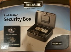 STEELMASTER® Push Button Security Box, 3 Compartments, Dark Grey By MMF Ind.