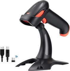 Wireless 2D QR Barcode Scanner with Stand, 3 in 1 Compatible with Bluetooth &…