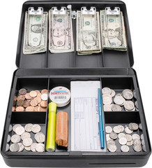 12-Inch Fold Out Cash Box with Key Lock – Drop Slot, 4 Bill Compartments, 5 Coin