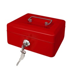 Caja de acero con cerradura y llave, organizador de dinero pequeño de metal