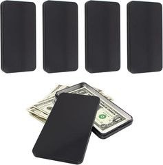5 PCS Black Metal Cash Box Money Box for Cash Single Row Currency Tray Money Hol