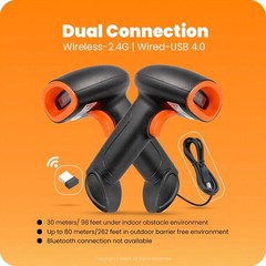 HT20 Wireless 2.4GHz 2D & 1D Barcode Scanner QR Code & Barcode Wired & Wirele…