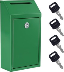 Cash Box Wall Mount, Metal Money Drop Box with Lock and Slot, Money Collectio…