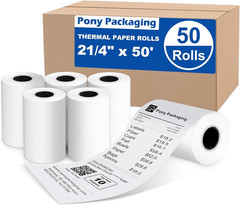 2 1/4&Prime; X 50&prime; Thermal Receipt Paper Rolls 50 Rolls,Bpa Free Receipt Paper