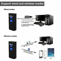 Wireless Bluetooth Mini 1D Laser Barcode Scanner USB Portable Wireless Scanner