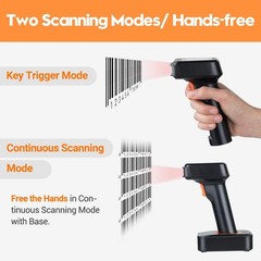 Tera Pro 1D 2D QR Wireless Barcode Scanner with Display Screen Battery Level …