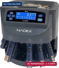 Nadex S540 Pro | Coin Counter, Sorter, and Wrapper | Sorts up to 300 Coins Per M