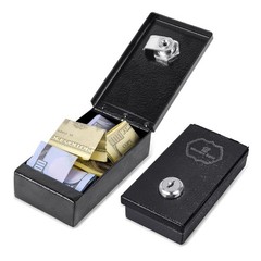 Winners Bank Metal Lock Box for Gamblers with 4.32 x 1.1 x 2.47 inches, Black