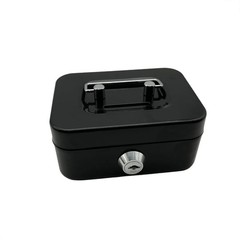 Small Cash Box with Money Tray and Lock, Metal Cash Lock Box with Key