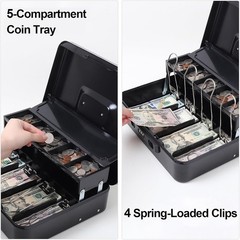 High-Security Cash Box with Sliding Lid & Durable Construction – 11.8 x 9.5 in