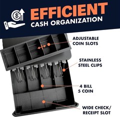 NEW CashX Heavy Duty 13&Prime; POS Cash Register Drawer, 4 Bill/5 Coin, RJ11/RJ12 Lock