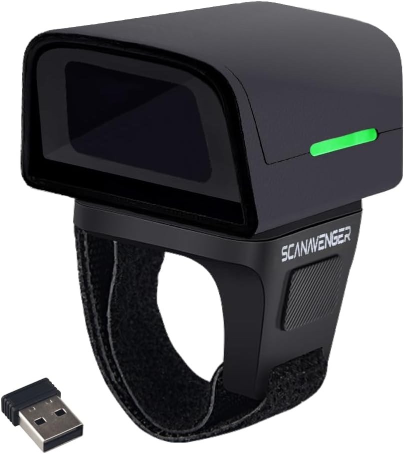ScanAvenger 1D 2D QR Ring Barcode Scanner – Wearable Mini Bluetooth Wireless NEW