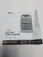 Royal Sovereign RC-20BL Electronic Coin Counter Sorter Sky Blue Retro New