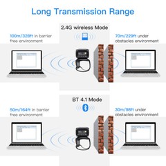 Eyoyo 2D Finger Ring Barcode Scanner 3-in-1 USB Wired & 2.4G Wireless &Bluetooth
