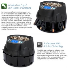 CS40 Coin Counter, Sorter and Roller – Money Cash Currency Machine