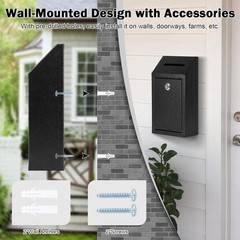 Compact Metal Cash Drop Box with Lock & Slot for Safe Donations – 10.24×5.7&Prime;