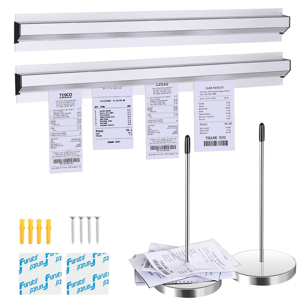 2 Pieces of 17inch Aluminum Sliding Restaurant Order Ticket Clip Rails, with …