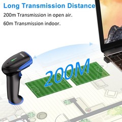 2D Wireless Barcode Scanner Bluetooth 6.0 2.4G USB Wired 1D QR Reader PC POS