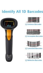 Symbol LS2208 General Purpose Handheld 1D Bi-Directional Laser Barcode Scanner,