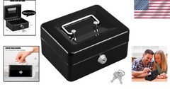 Versatile Portable Lock Box with 2 Keys – Ideal for Bills, Coins & Receipts