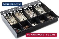 Volcora Cash Drawer Tray – 11.7 x 10.3 x 2.3 Inch Cash Register Insert – 4 Bill