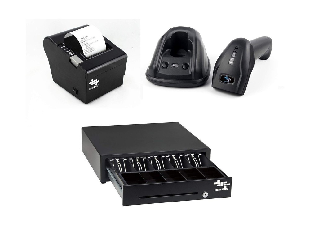 Heavy Duty Cash Register Drawer + Thermal Receipt Printer (80mm) + Barcode Sc…