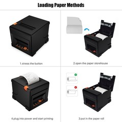 80mm USB+BT Receipt Printer POS Printer With Auto Cutter Desktop Direct TNBO