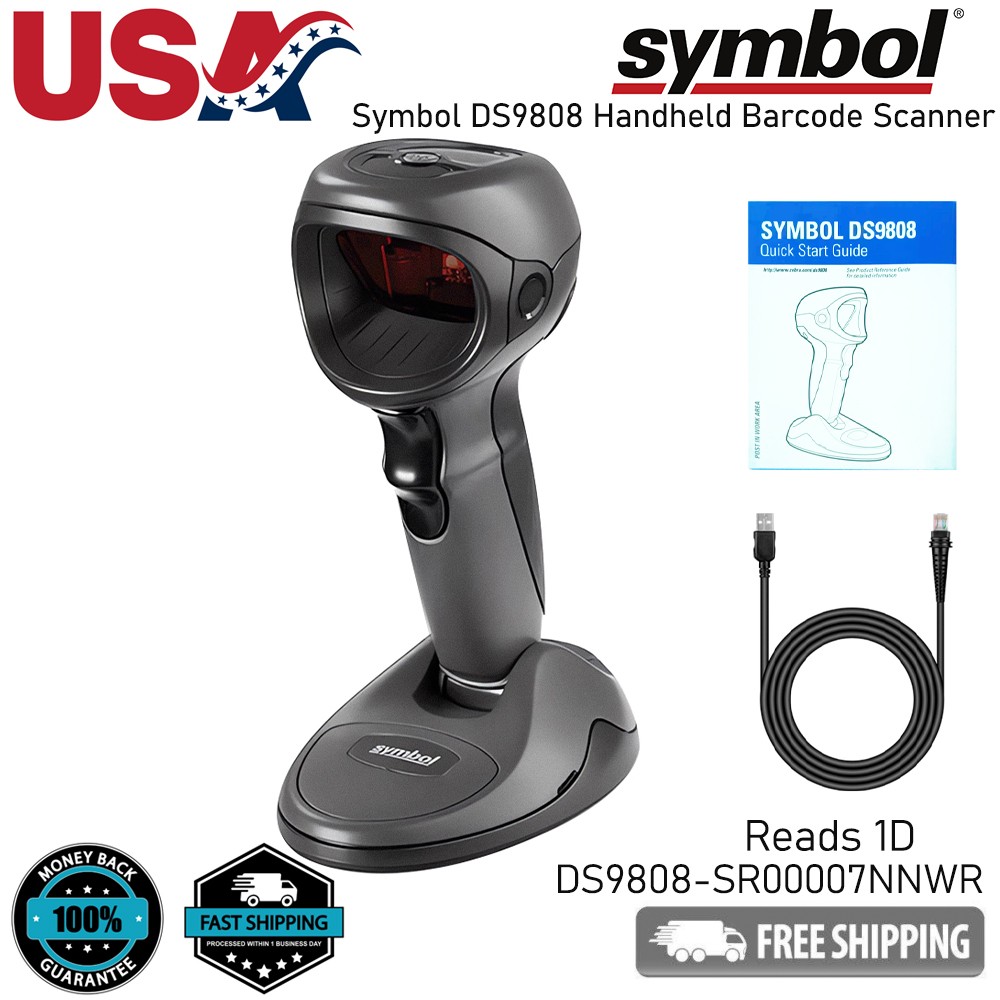 Symbol DS9808-SR00007NNWR Wired Barcode Scanner Handheld USB 1D POS Code Reader