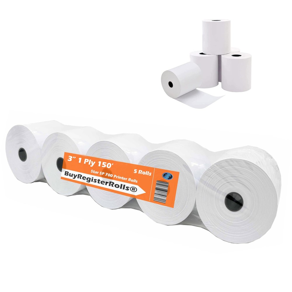 Star SP700 Kitchen Printer Paper 3 Inch x 150 Ft 1Ply Bond Receipt 5 Rolls